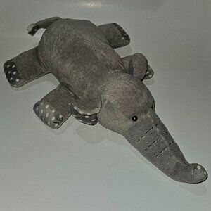 Aurora Baby Gray Elephant Plush 16" Long Lovey White Polka Dots Sewn Eyes 2017